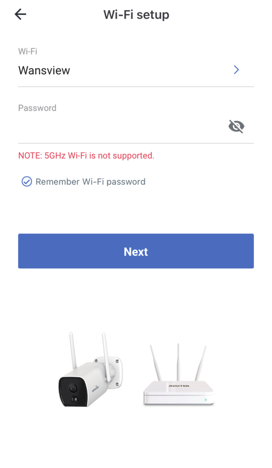 กรอกชื่อและรหัสผ่าน Wi-Fi ความถี่ 2.4 GHz ของคุณ